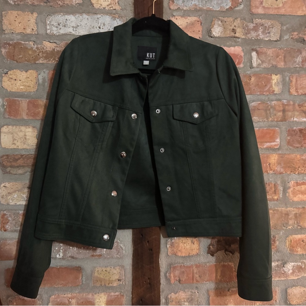 Kut from the Kloth Dark Green Suede Jacket